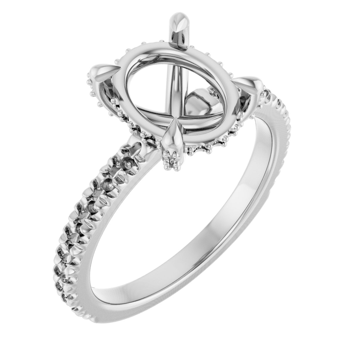 Claw-Prong Accented Engagement Ring