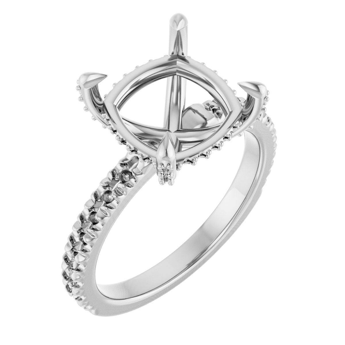 Claw-Prong Accented Engagement Ring