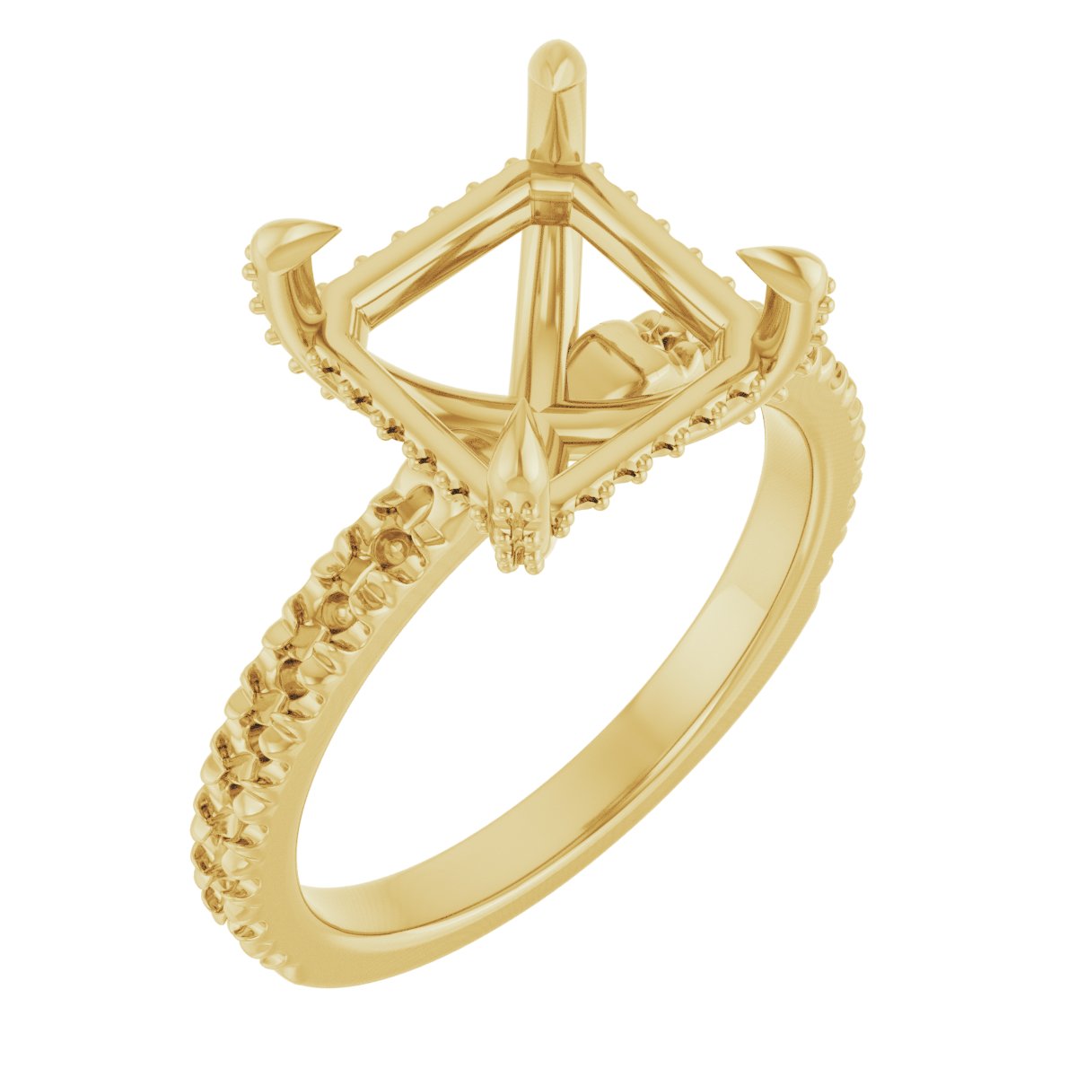 Claw-Prong Accented Engagement Ring