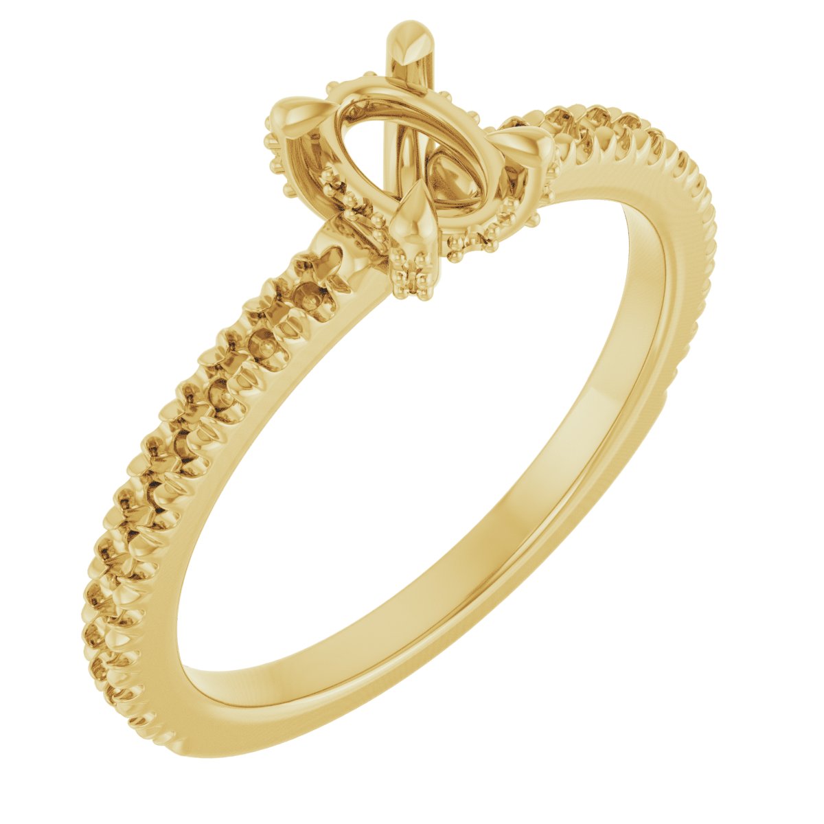 Claw-Prong Accented Engagement Ring