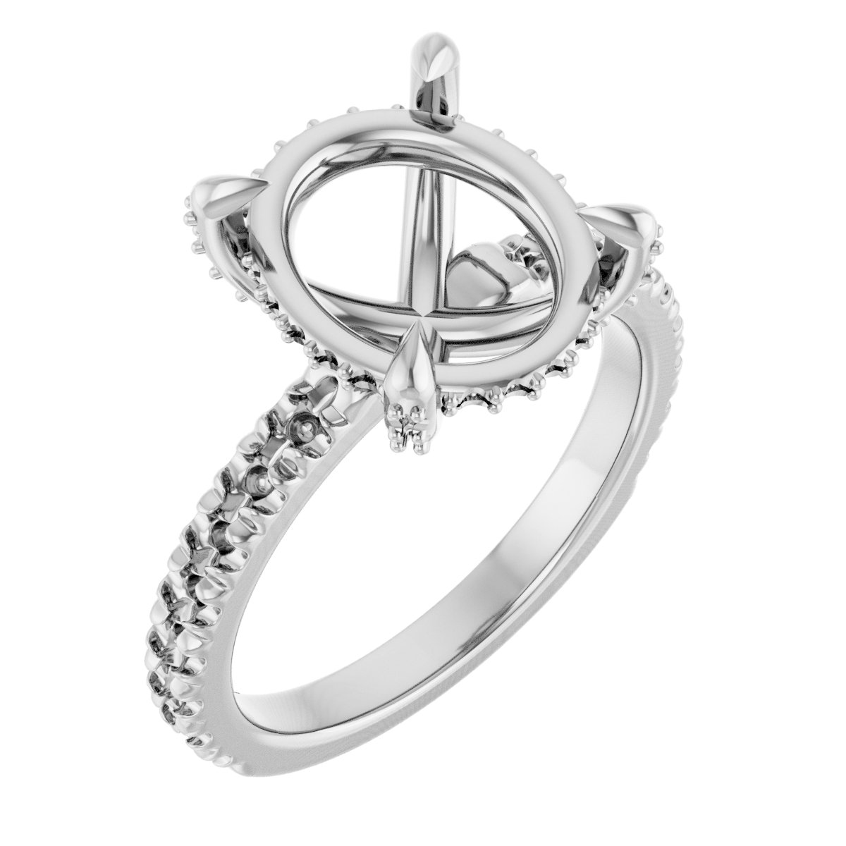Claw-Prong Accented Engagement Ring