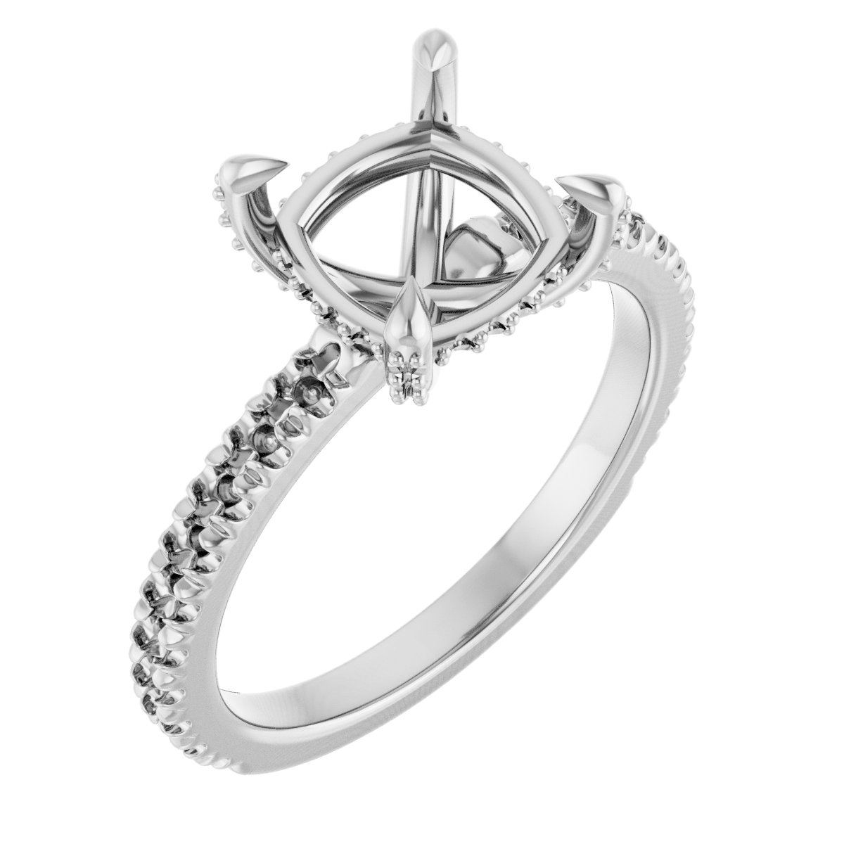 Claw-Prong Accented Engagement Ring