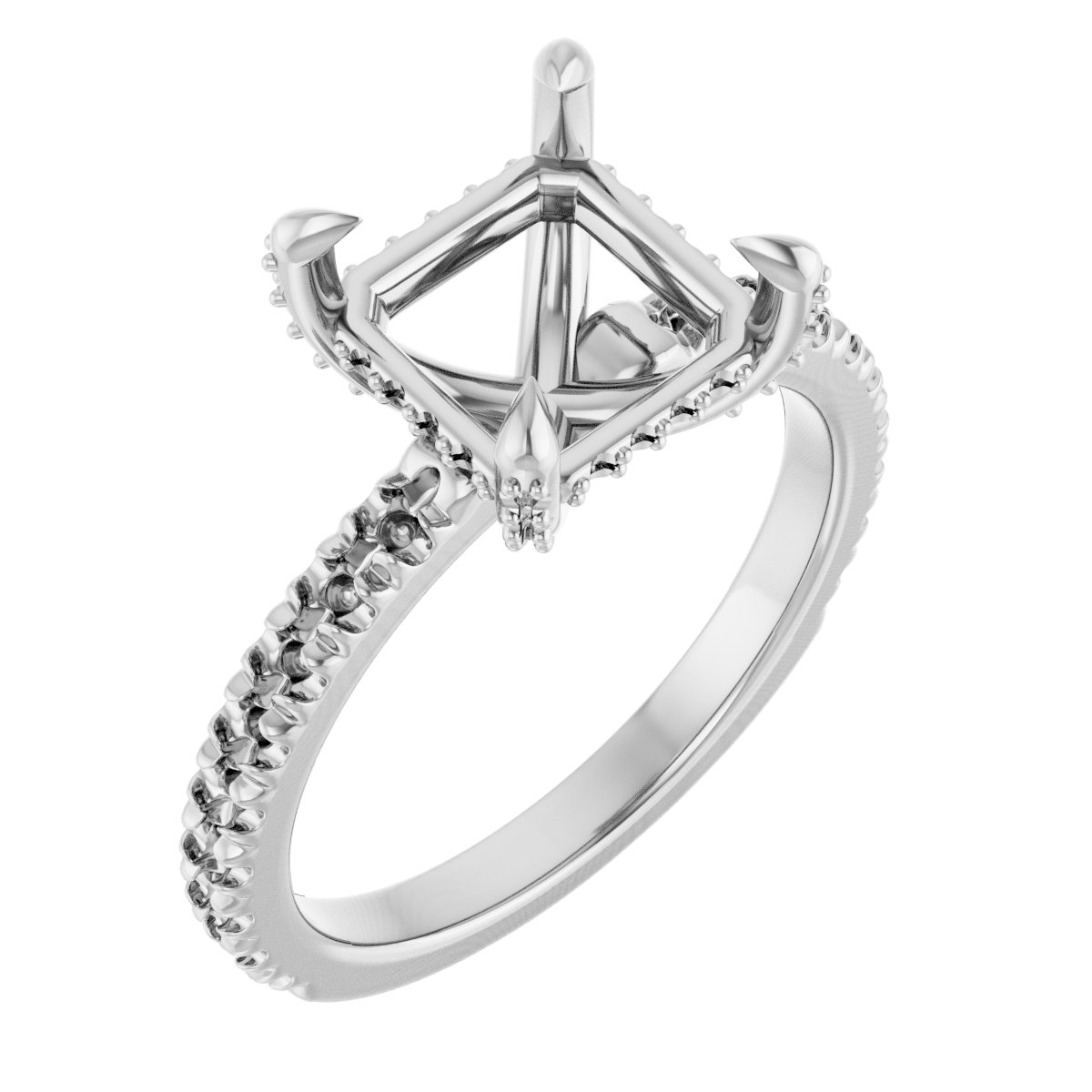 Claw-Prong Accented Engagement Ring