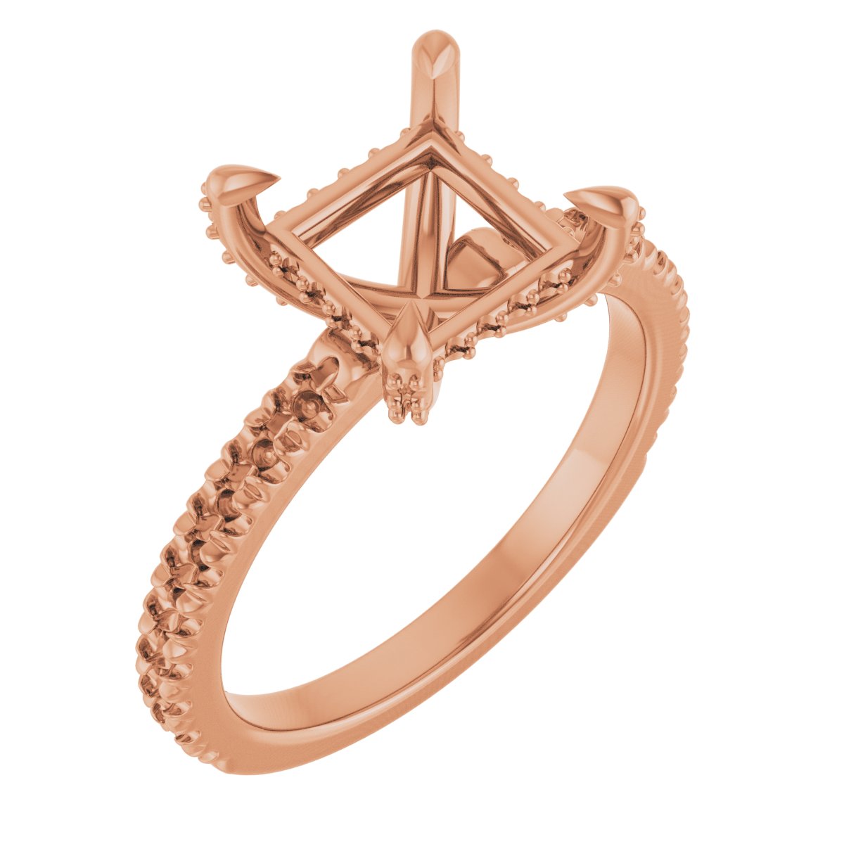 Claw-Prong Accented Engagement Ring