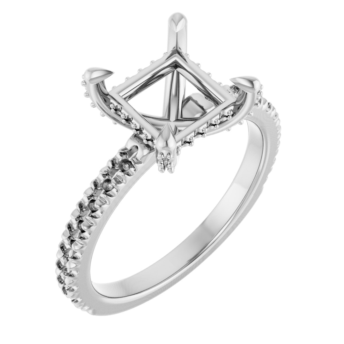 Claw-Prong Accented Engagement Ring