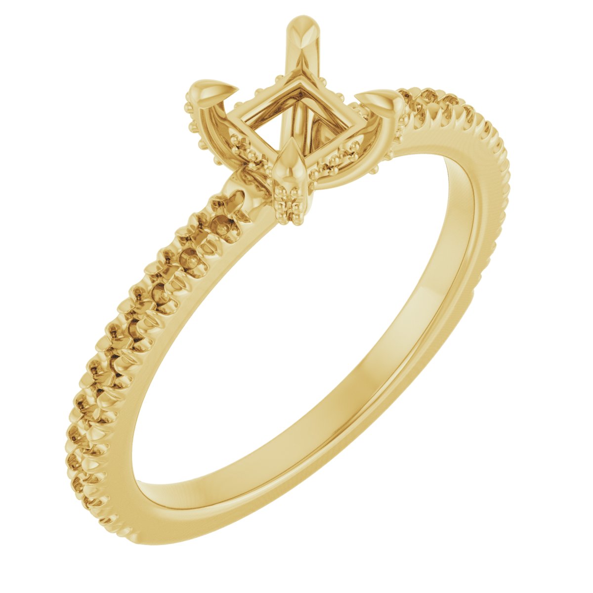 Claw-Prong Accented Engagement Ring