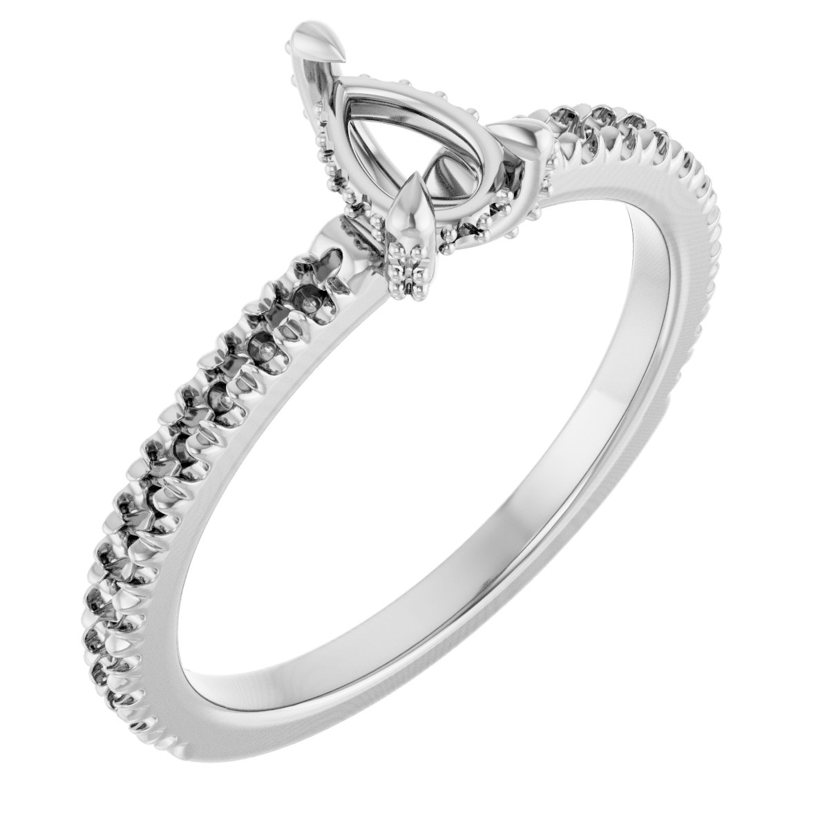 Claw-Prong Accented Engagement Ring