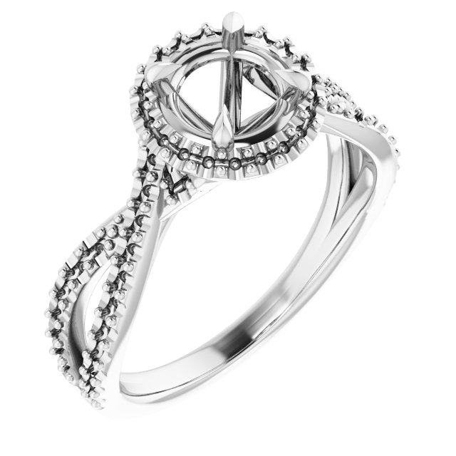 Halo-Style Criss-Cross Engagement Ring