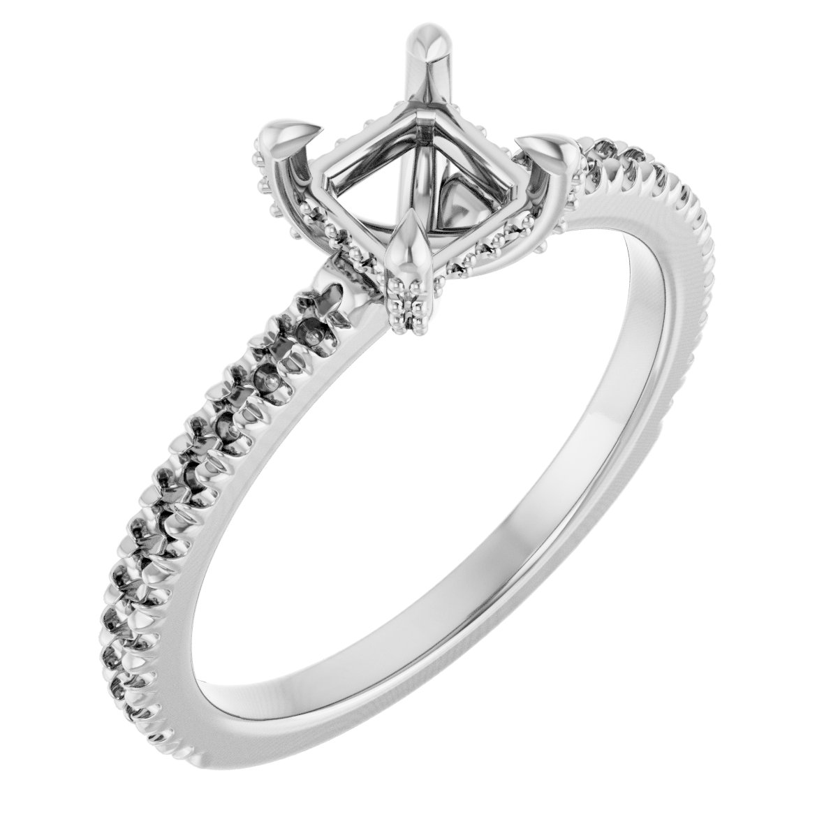 Claw-Prong Accented Engagement Ring