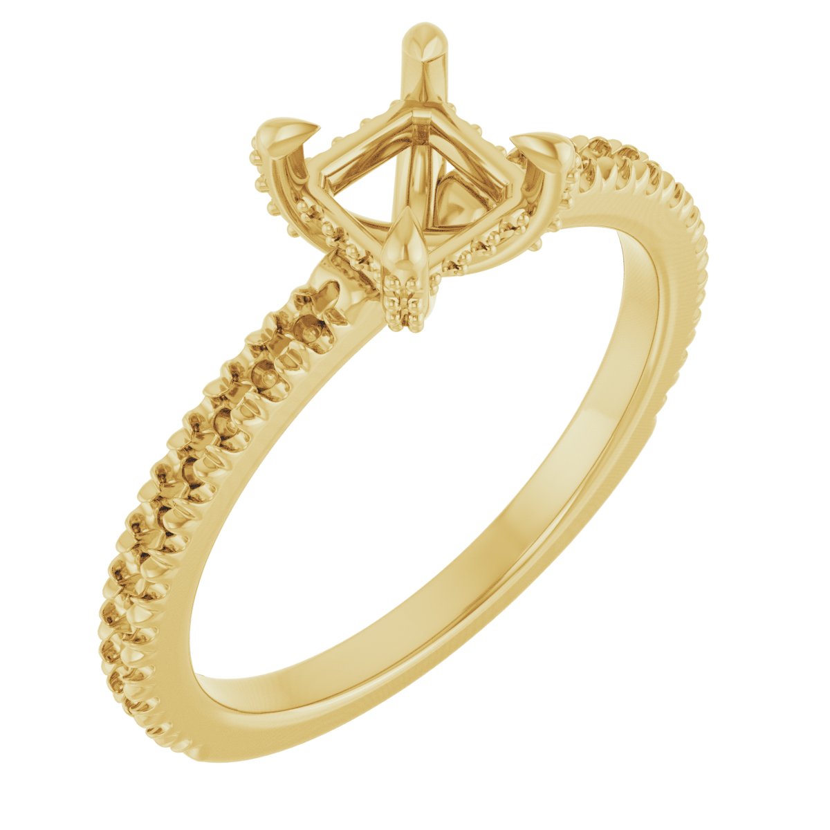 Claw-Prong Accented Engagement Ring