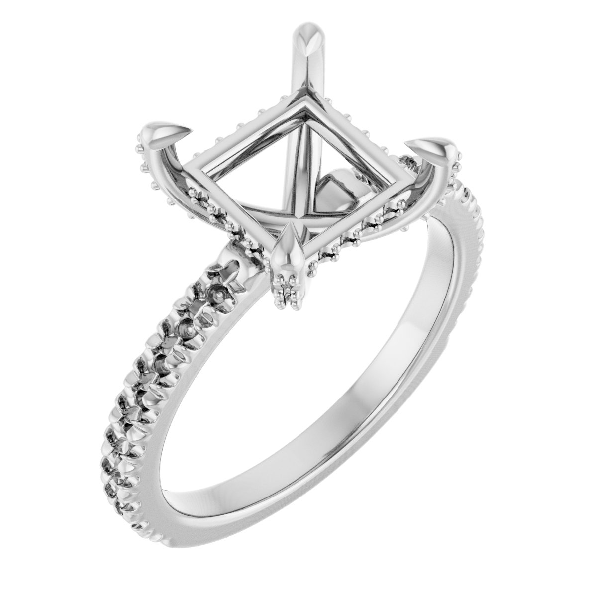 Claw-Prong Accented Engagement Ring