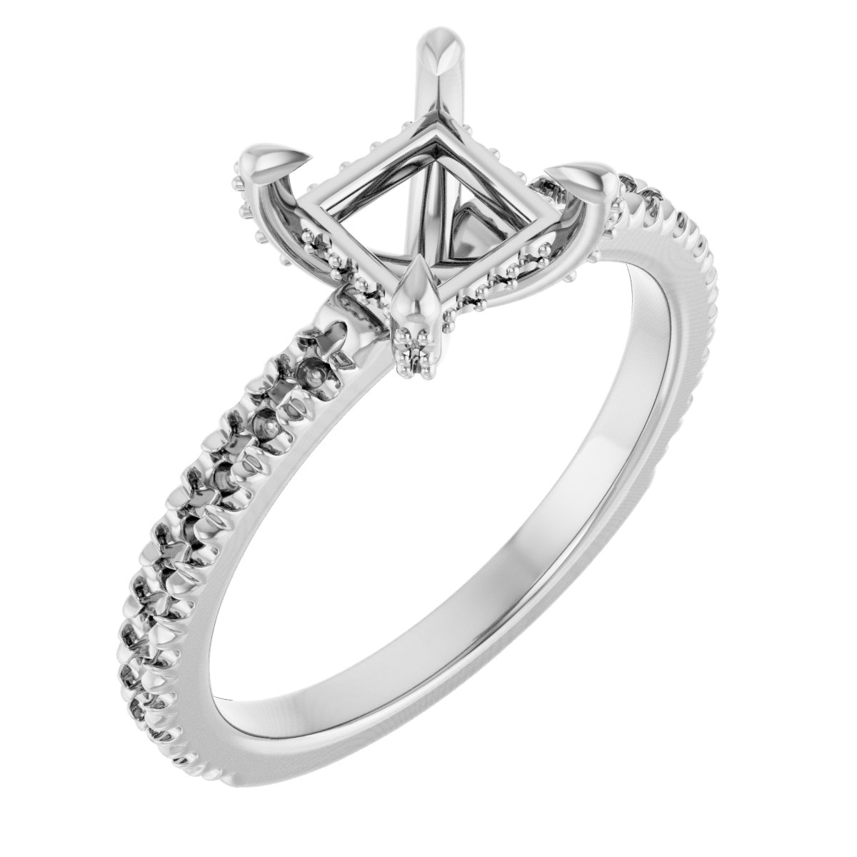 Claw-Prong Accented Engagement Ring