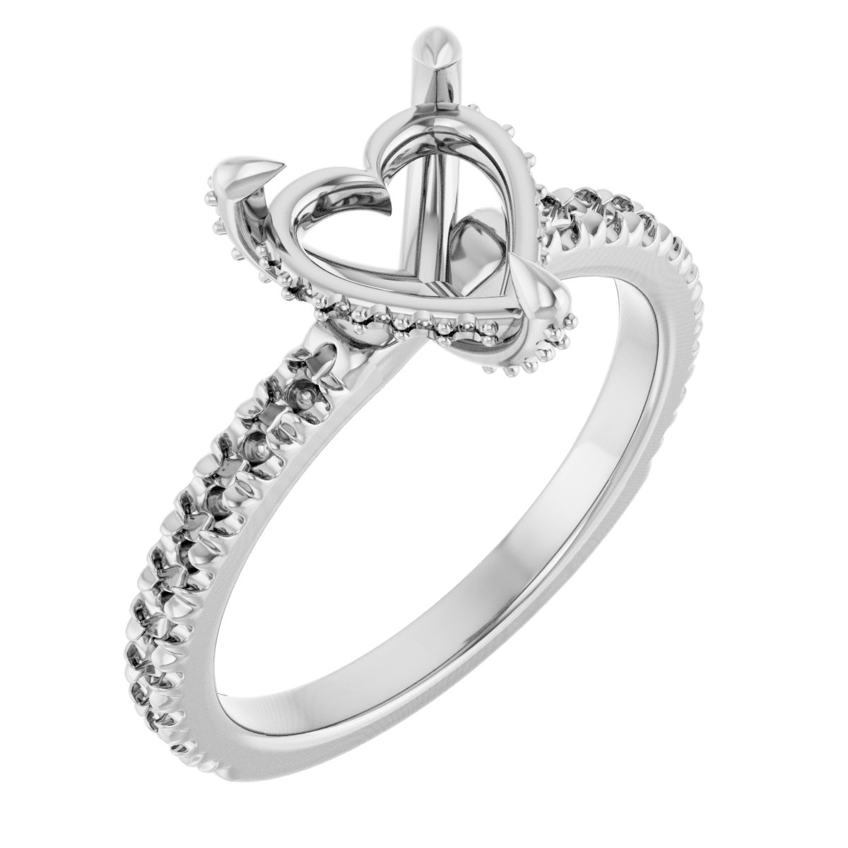 Claw-Prong Accented Engagement Ring