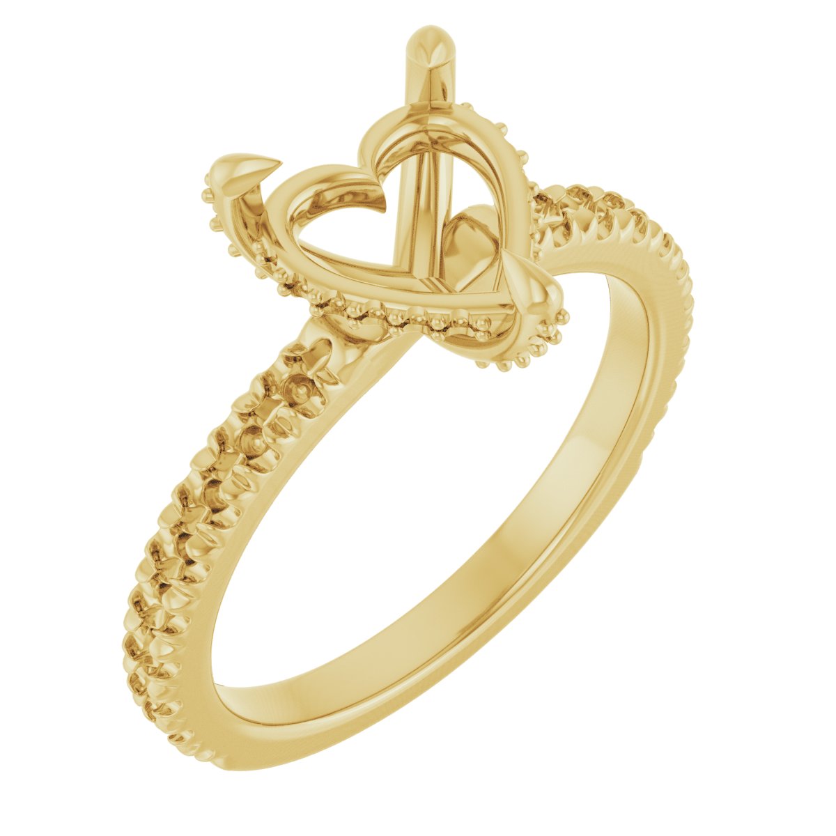 Claw-Prong Accented Engagement Ring