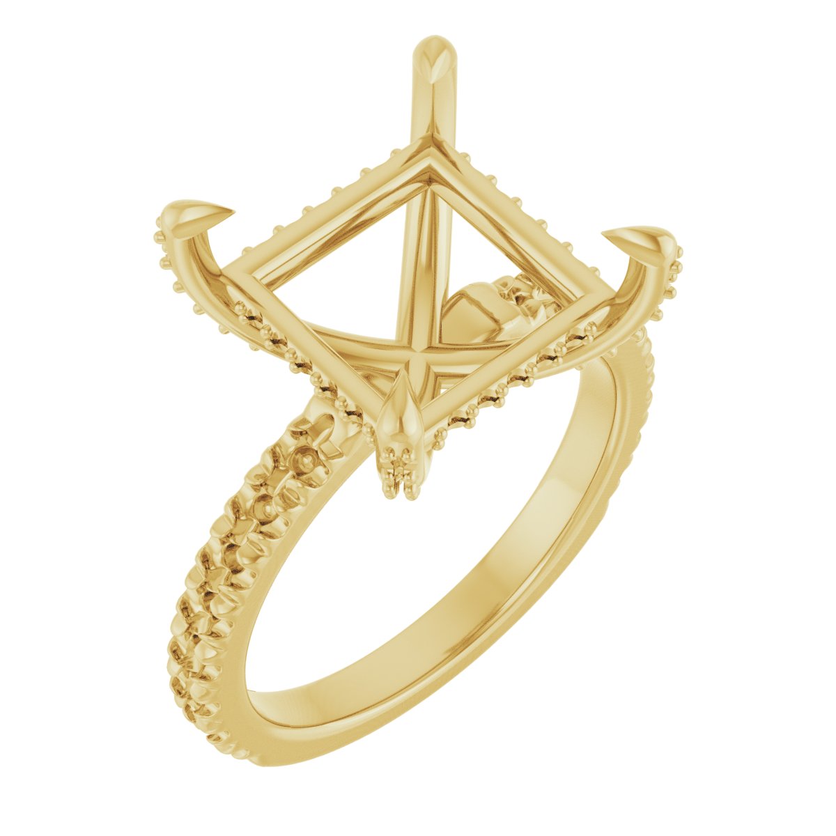 Claw-Prong Accented Engagement Ring