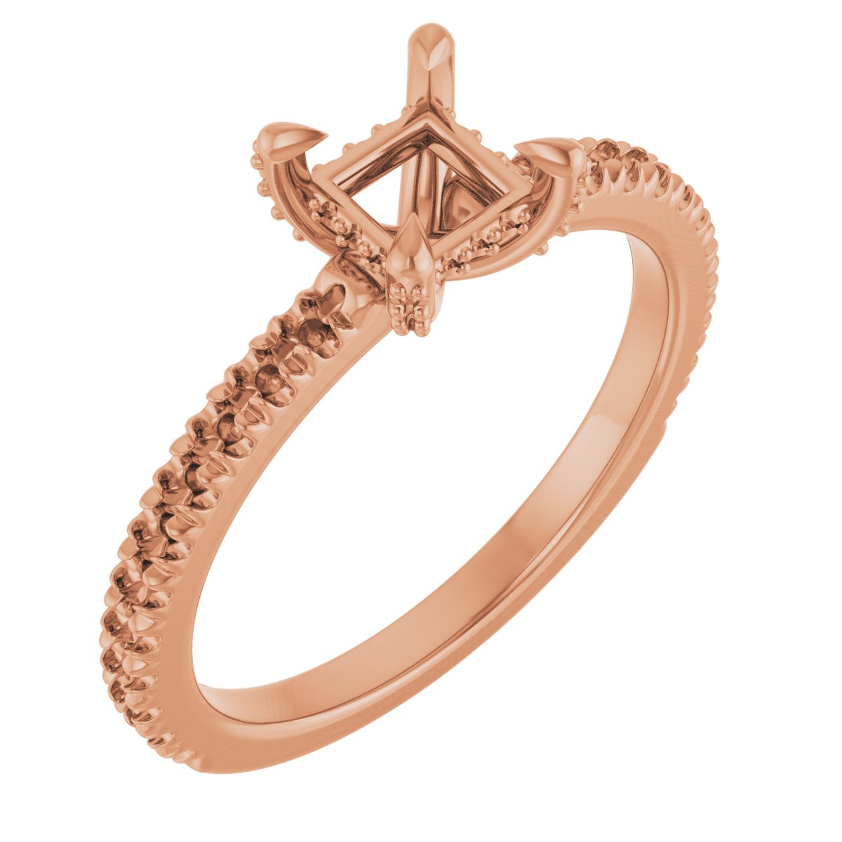 Claw-Prong Accented Engagement Ring