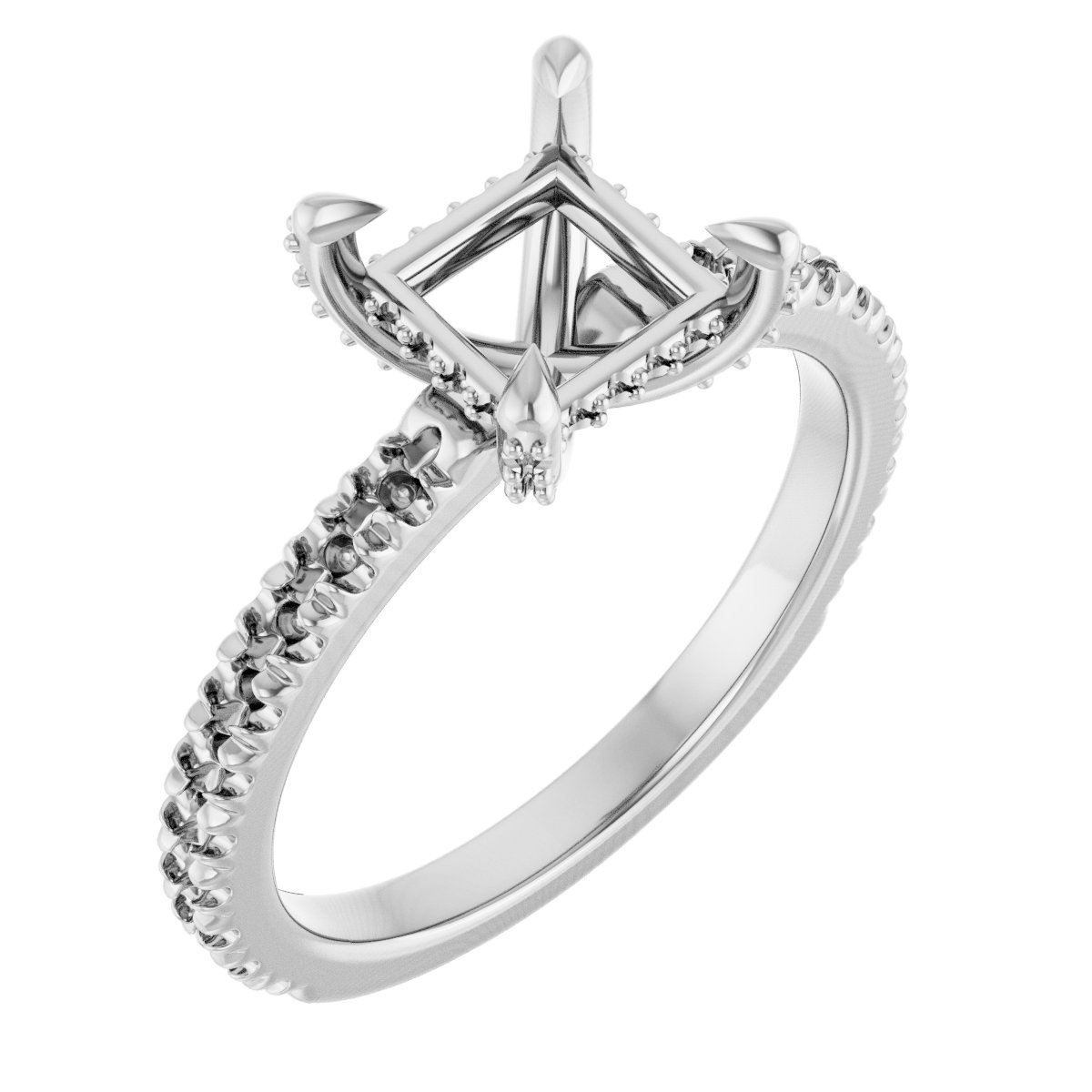 Claw-Prong Accented Engagement Ring
