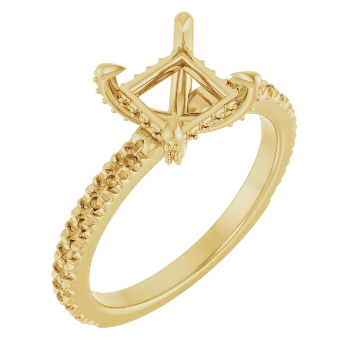 Claw-Prong Accented Engagement Ring