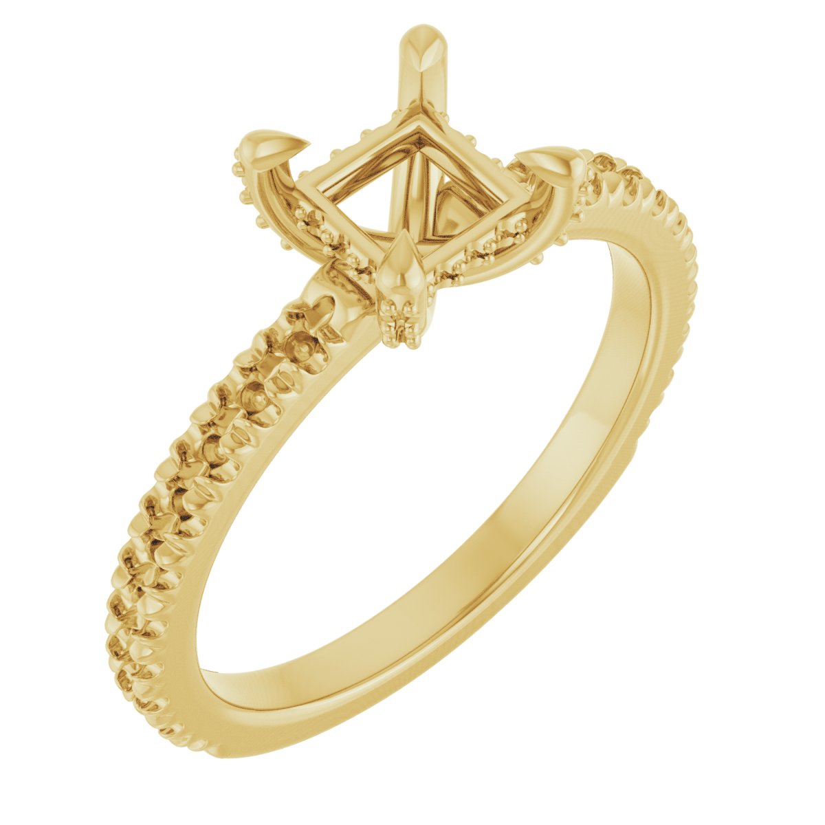 Claw-Prong Accented Engagement Ring