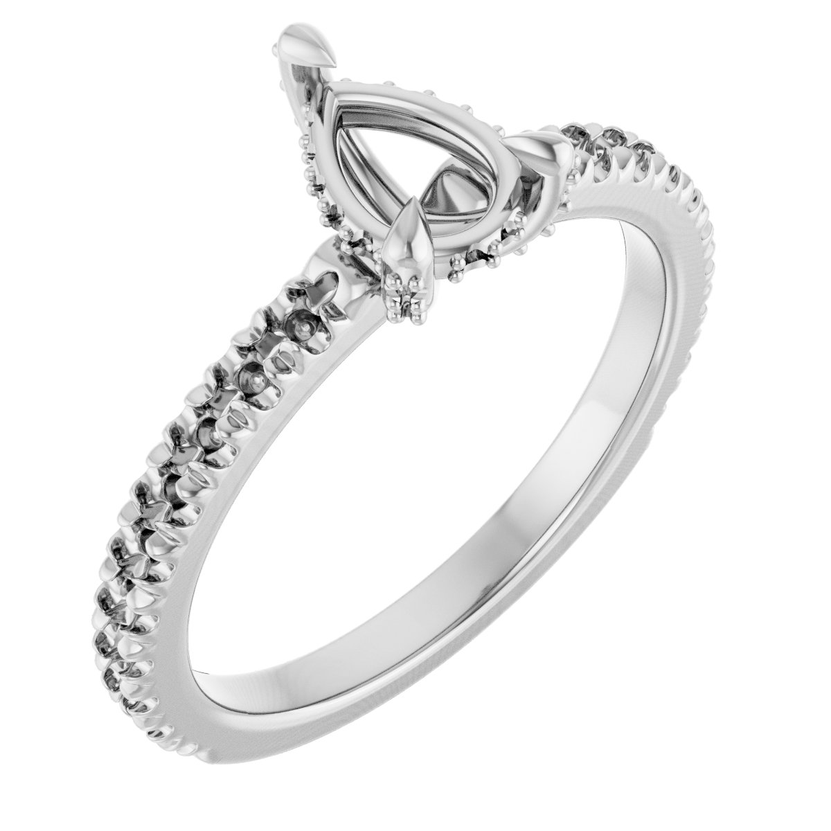 Claw-Prong Accented Engagement Ring