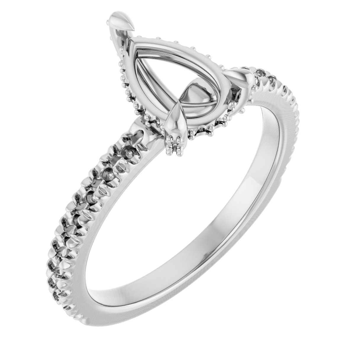 Claw-Prong Accented Engagement Ring