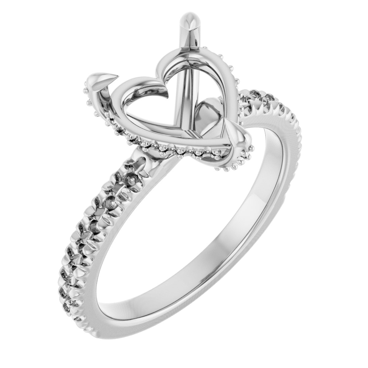 Claw-Prong Accented Engagement Ring