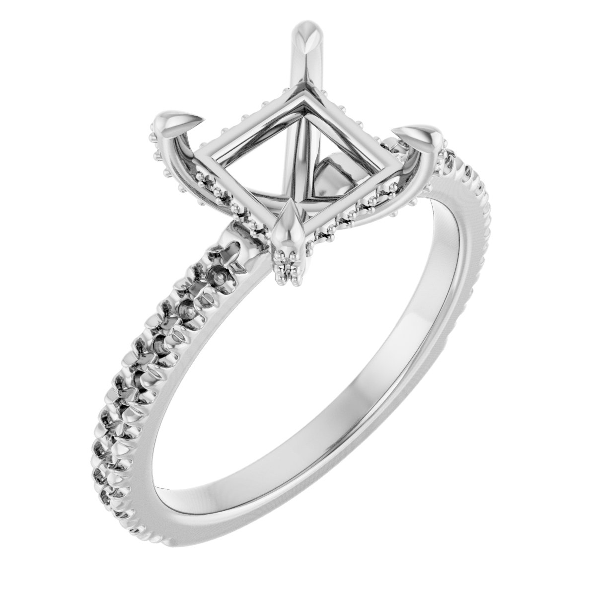 Claw-Prong Accented Engagement Ring