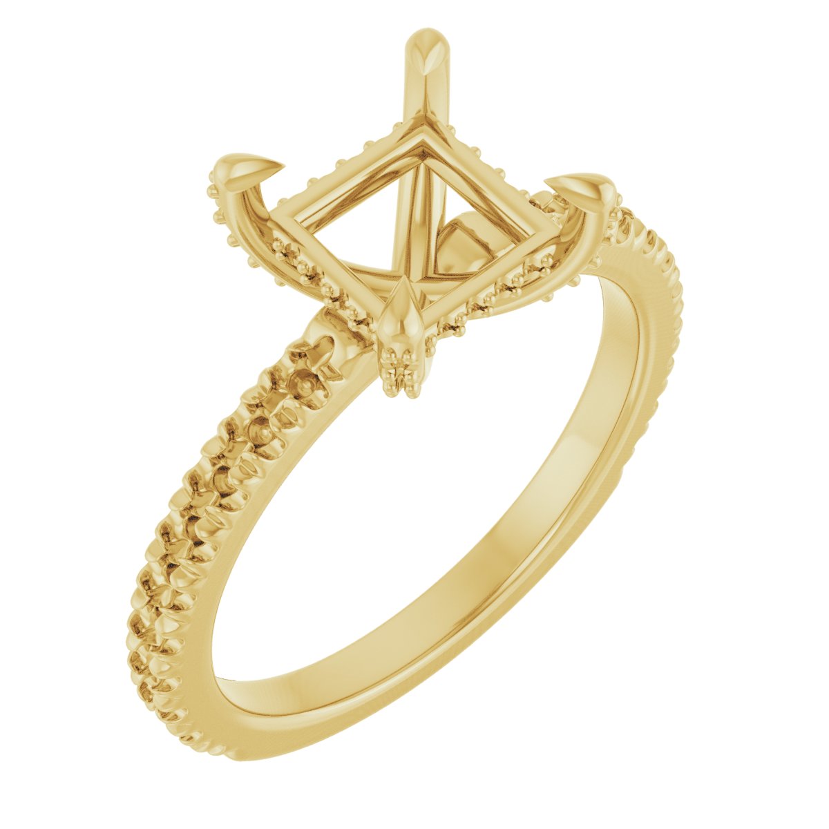Claw-Prong Accented Engagement Ring
