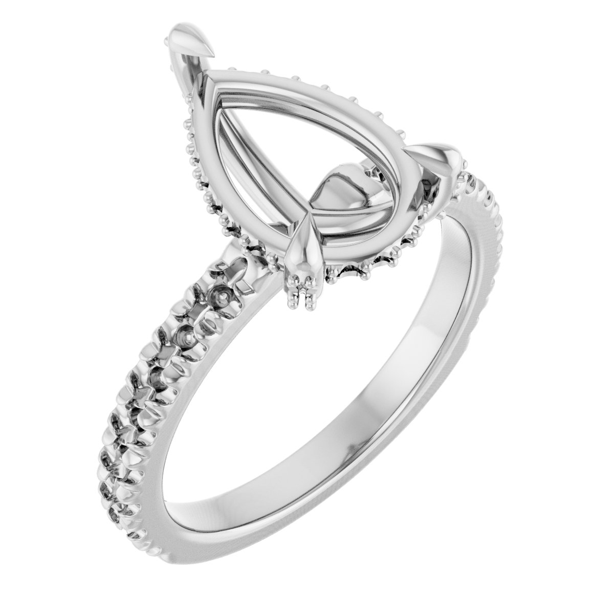 Claw-Prong Accented Engagement Ring