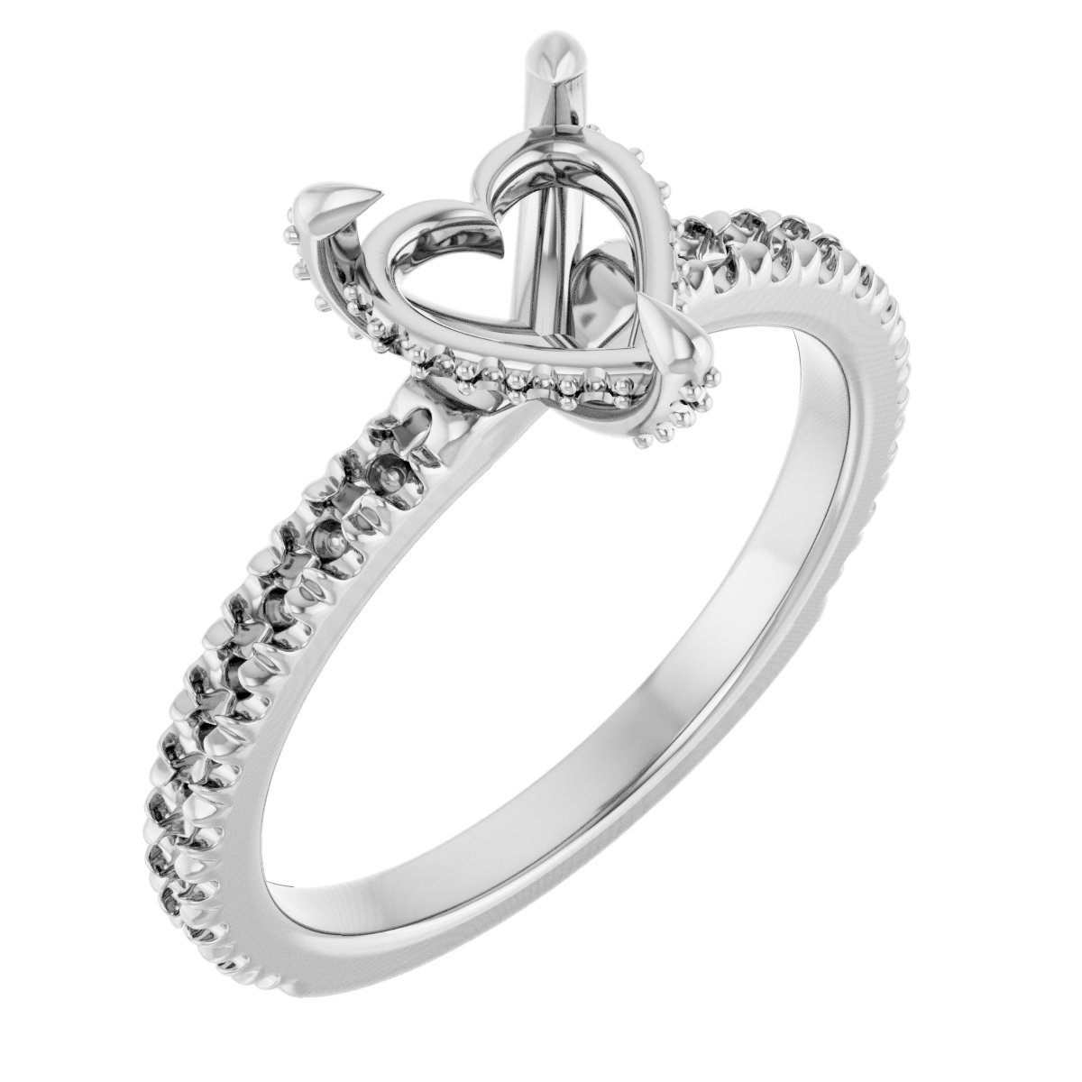 Claw-Prong Accented Engagement Ring