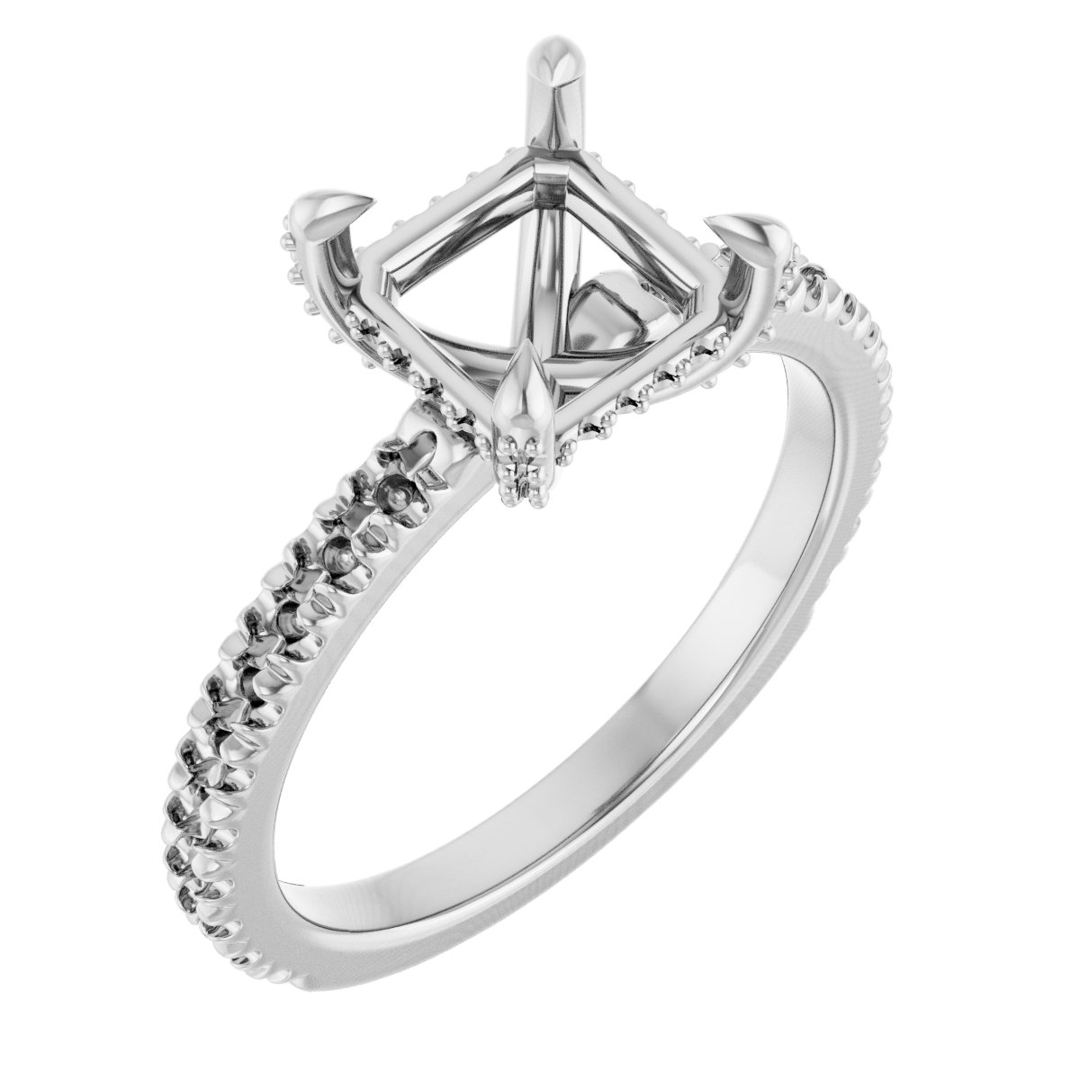 Claw-Prong Accented Engagement Ring