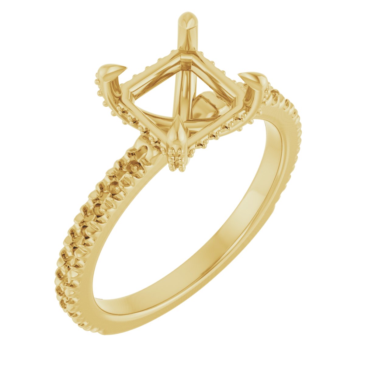 Claw-Prong Accented Engagement Ring