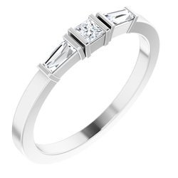 124322 / Neosadený / Sterling Silver / 2.5 X 2.5 Mm / Polished / Band Mounting