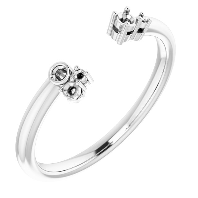 14K White .07 CTW Natural Diamond Matching Band