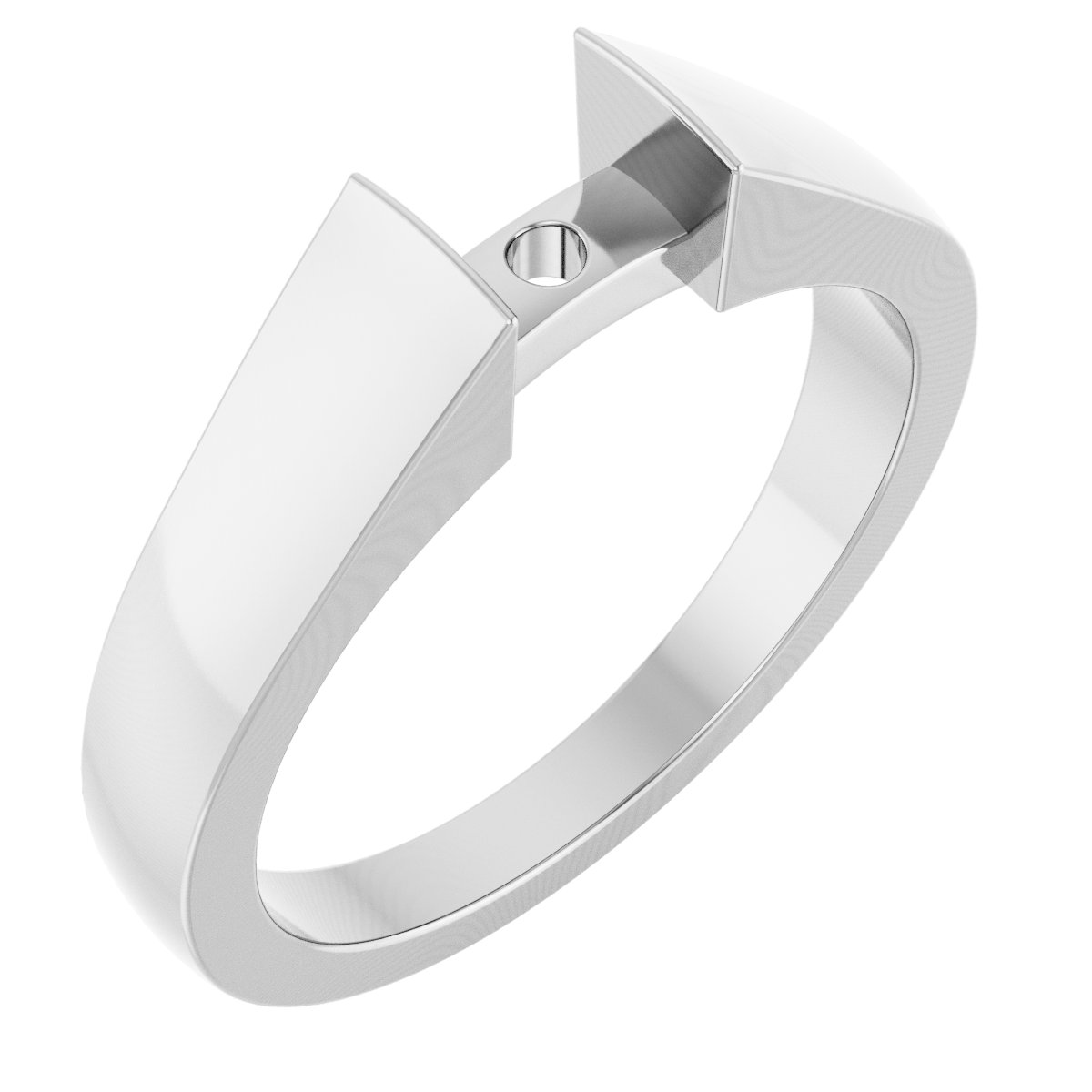 14K White Cathedral Peg Shank Stuller