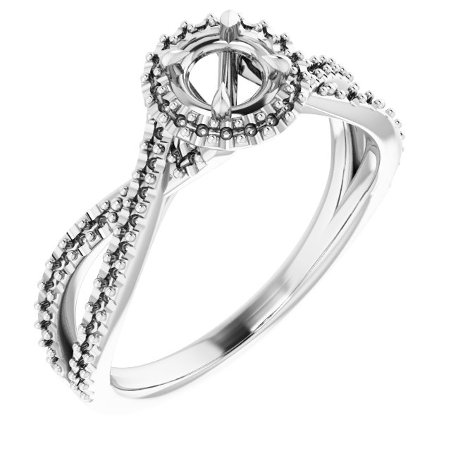 Halo-Style Criss-Cross Engagement Ring