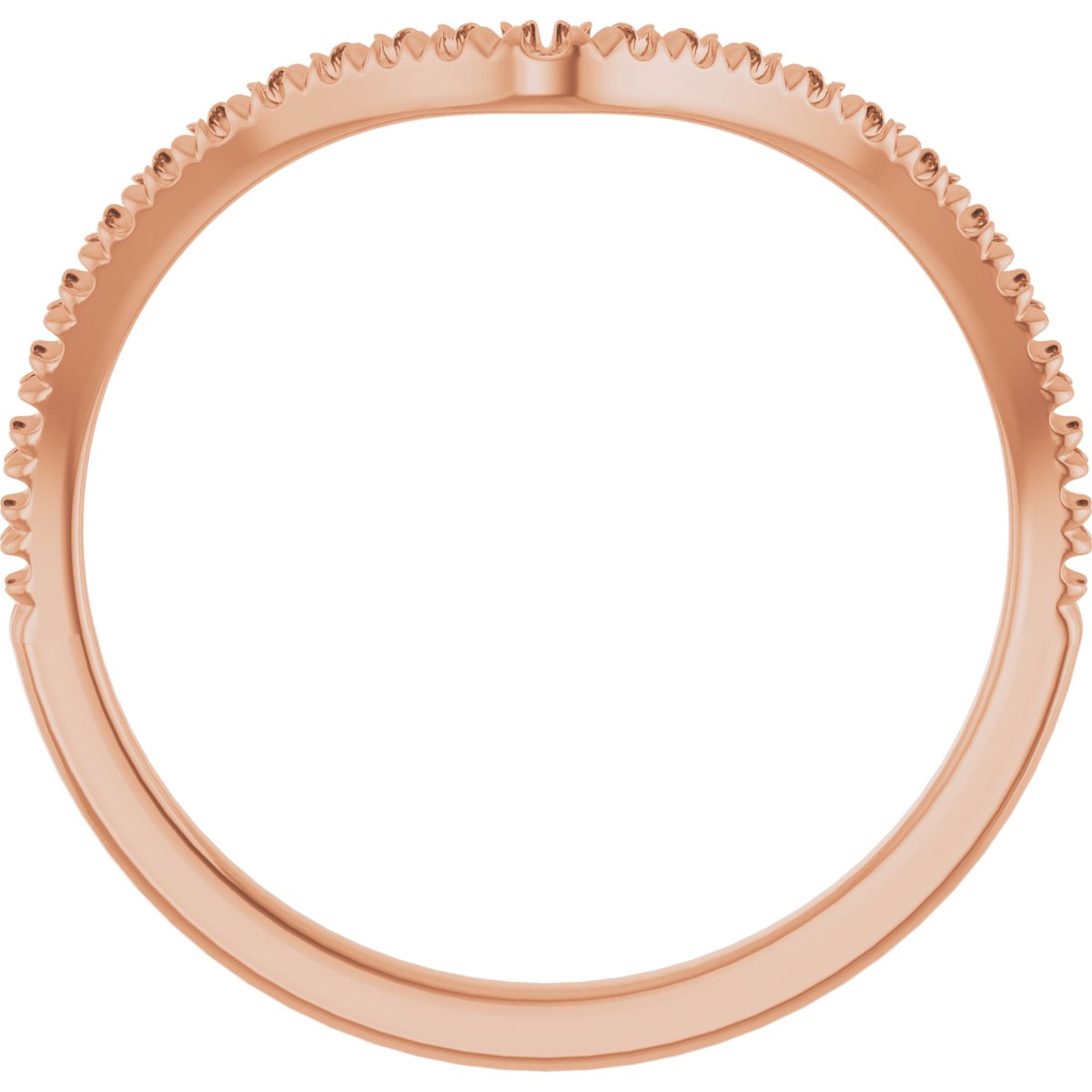 Alternative view of 1/5 CTW Natural Diamond French-Set Contour Band – 14K Rose Gold