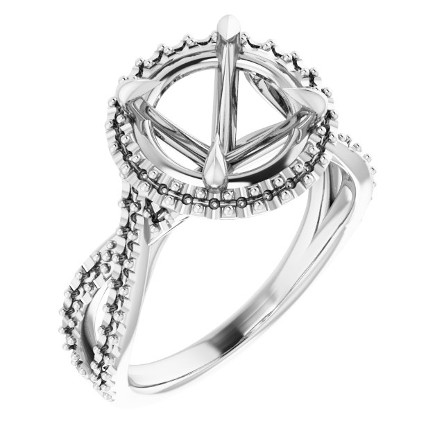 Halo-Style Criss-Cross Engagement Ring