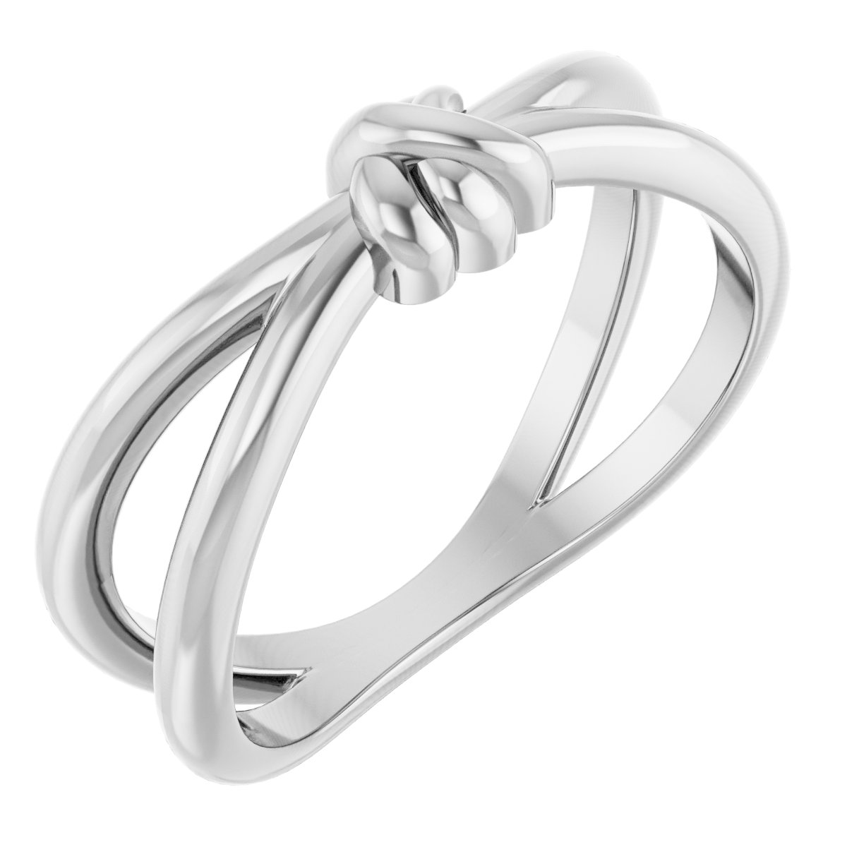 14K White Knot Ring