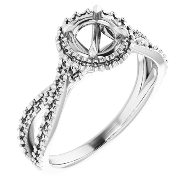 Halo-Style Criss-Cross Engagement Ring