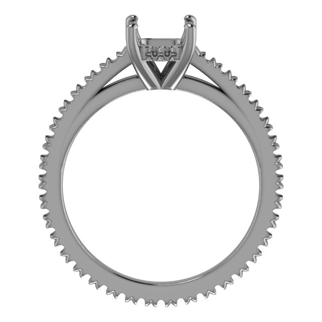 9 mm Square Eternity Engagement Ring Mounting view 2
