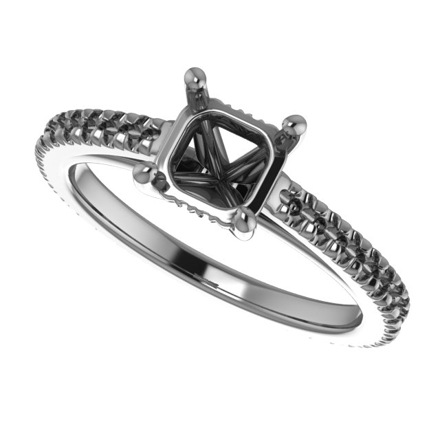 9 mm Square Eternity Engagement Ring Mounting view 5