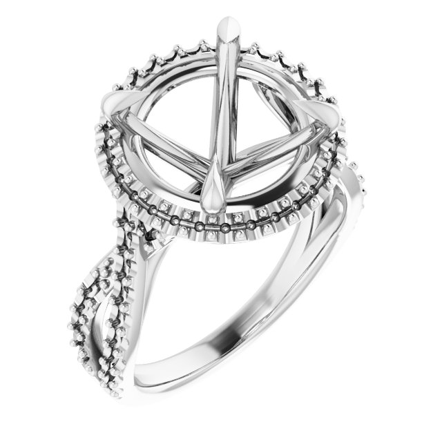 Halo-Style Criss-Cross Engagement Ring