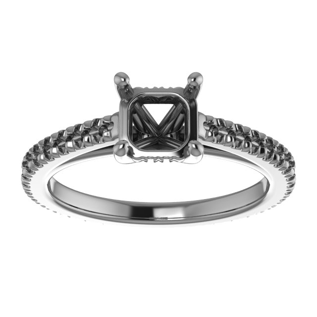 9 mm Square Eternity Engagement Ring Mounting view 3