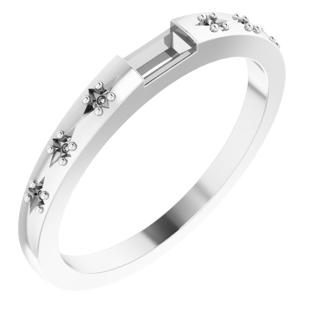 14K White 1/8 CTW Natural Diamond Stackable Ring