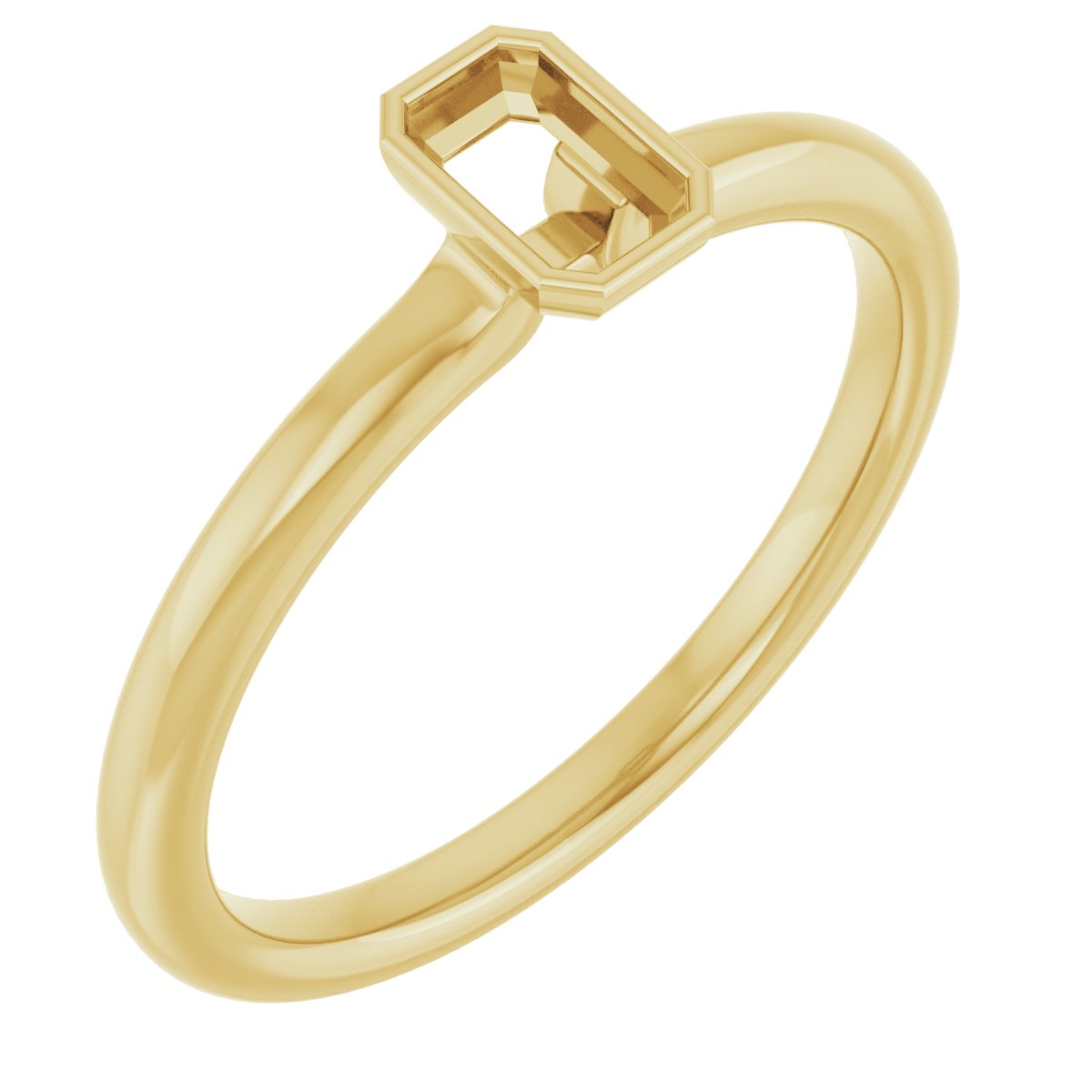 14K Yellow Natural White Sapphire Stackable Ring