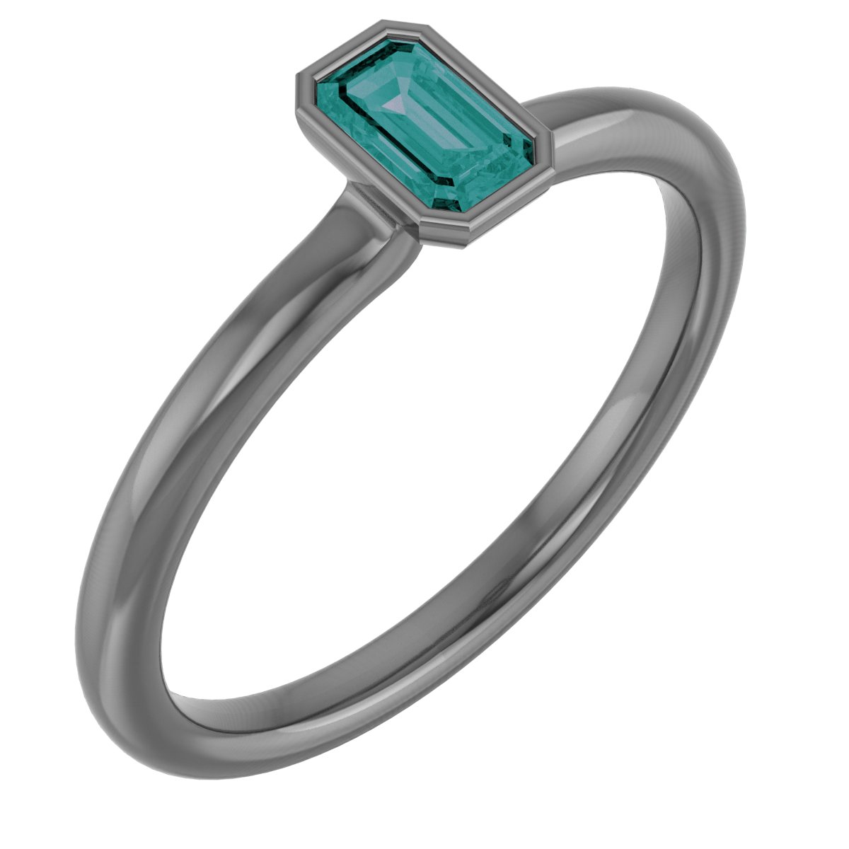 Sterling Silver Chatham Lab Created Alexandrite Stackable Ring Ref. 17073435