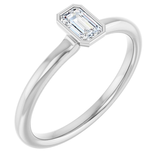 Sterling Silver Natural White Sapphire Stackable Ring