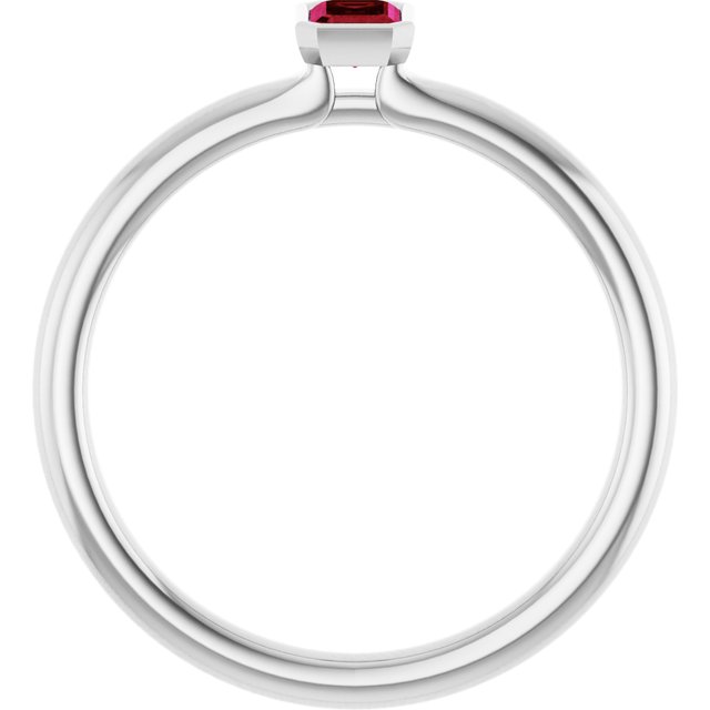 Sterling Silver Natural Ruby Stackable Ring