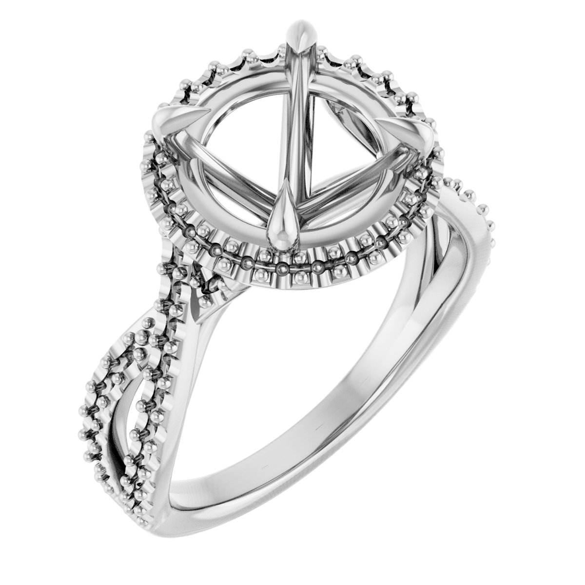 Halo-Style Criss-Cross Engagement Ring